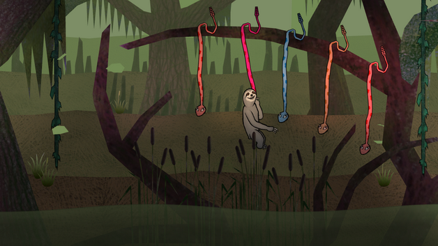 sloth and snake