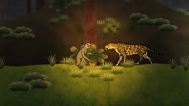 sloth and crocodile